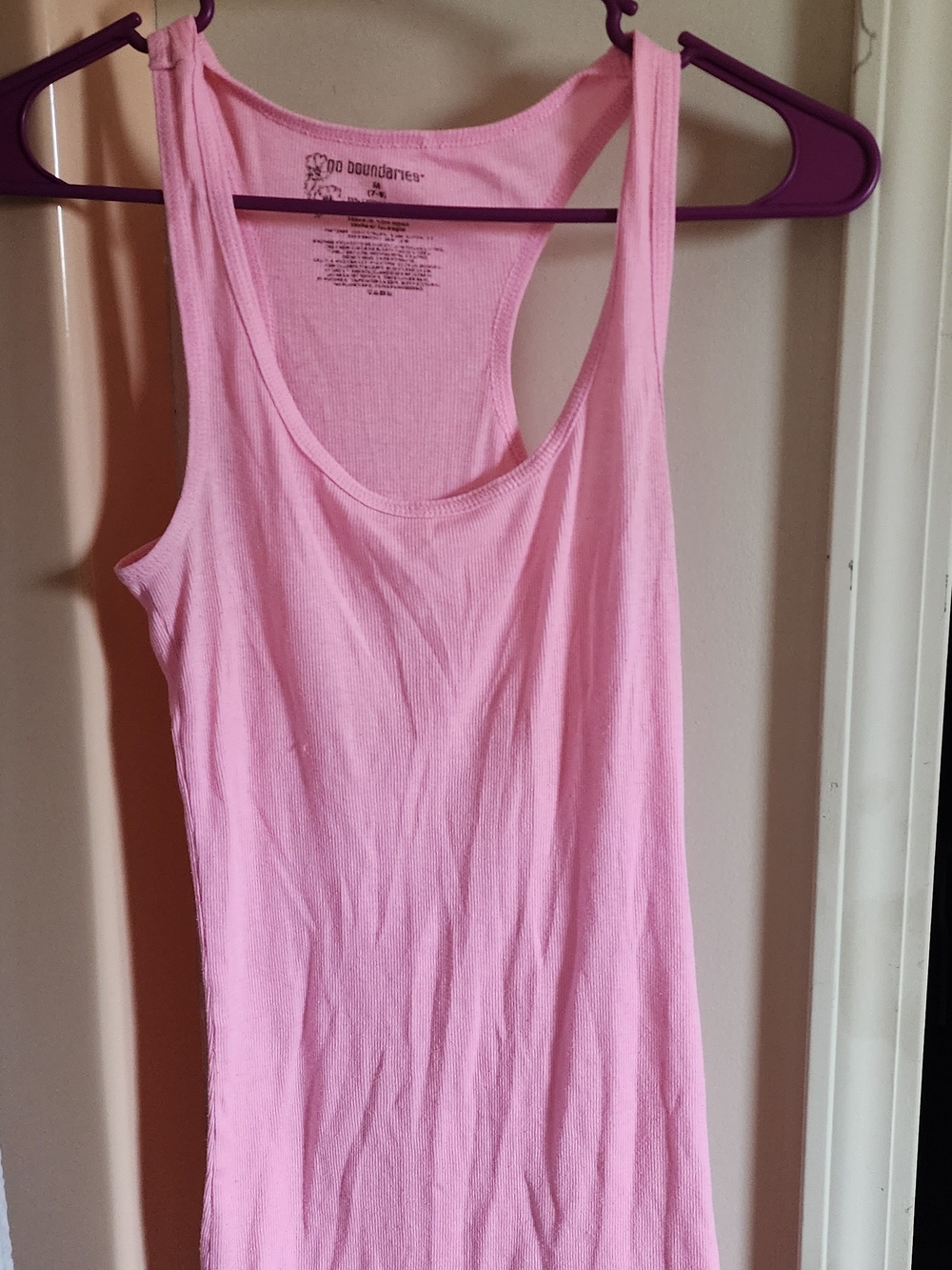 No Boundaries Light Pink Racerback Tank Top New Size Medium Without Tags